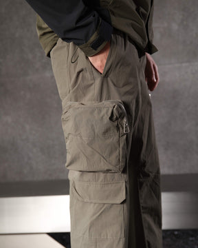 Men's Solid Straight Cargo Jogger Pants with Large Pockets for Hiking & Outdoor