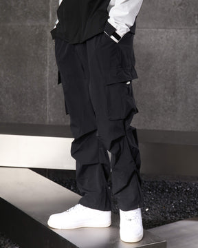 Casual Relaxed Straight-Fit Cargo Pants with Large Pockets