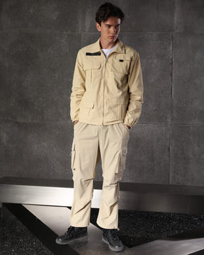 Casual Relaxed Straight-Fit Cargo Pants with Large Pockets