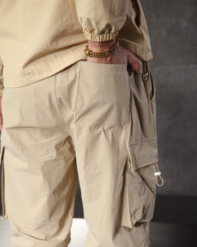 Casual Relaxed Straight-Fit Cargo Pants with Large Pockets