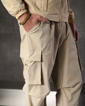 Casual Relaxed Straight-Fit Cargo Pants with Large Pockets