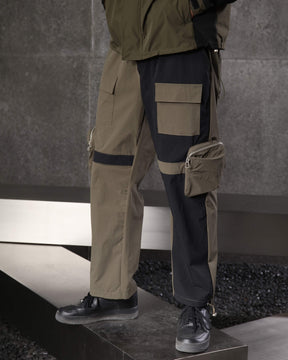 LOGEQI Men's Color-Block Utility Jogger Pants