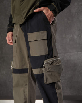 LOGEQI Men's Color-Block Utility Jogger Pants
