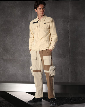 LOGEQI Men's Color-Block Utility Jogger Pants