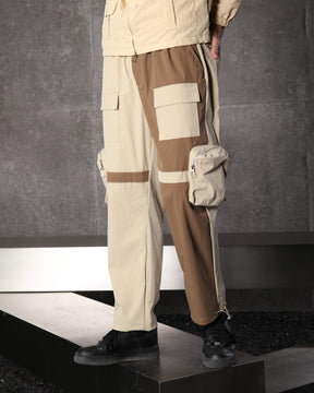 LOGEQI Men's Color-Block Utility Jogger Pants