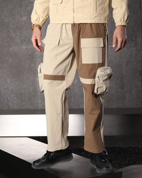 LOGEQI Men's Color-Block Utility Jogger Pants
