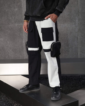 LOGEQI Men's Color-Block Utility Jogger Pants