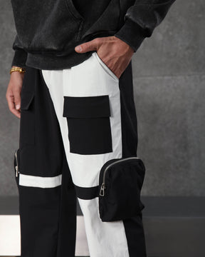 LOGEQI Men's Color-Block Utility Jogger Pants