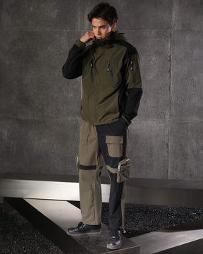 LOGEQI Men's Color-Block Utility Jogger Pants