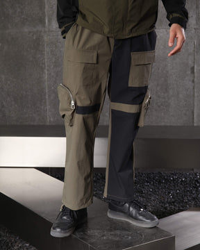 LOGEQI Men's Color-Block Utility Jogger Pants