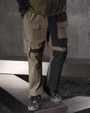 LOGEQI Men's Color-Block Utility Jogger Pants