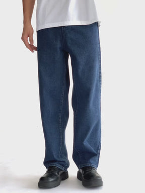 LOGEQI Men’s Dark Blue Loose Fit Jeans – Wide Leg Vintage Denim