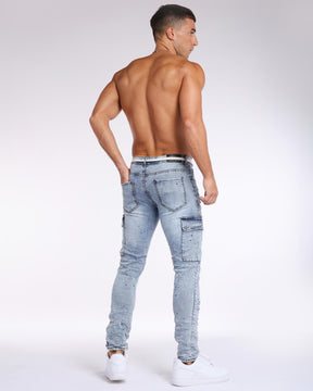 LOGEQI Workwear Blue Ripped Jeans