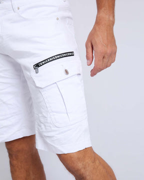 LOGEQI Printed Waterproof Zipper Denim Shorts